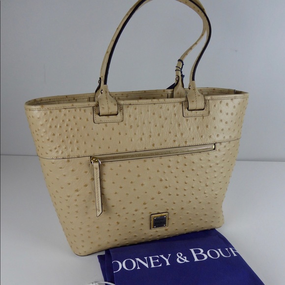 Dooney & Bourke Large Zip Tote Ostrich Leather NWT
